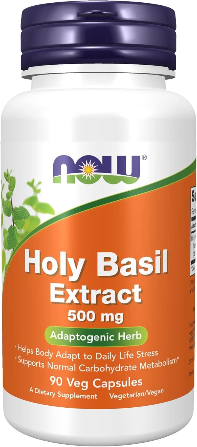 Holy Basil Extract 500mg 90 VegiCaps Pack of 2 - front view