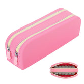 Homakover portable daily contact lens organizer with zipper in pink, front view