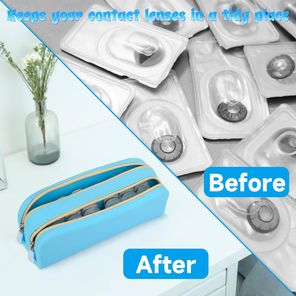 Premium silicone blue case with zipper closure