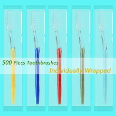Individually wrapped toothbrush in transparent packaging