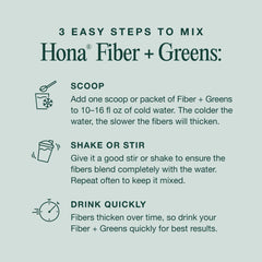 Hona Fiber + Greens packaging showing 30 servings