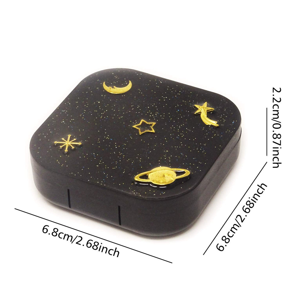 Inside view of lens case with tweezer and applicator
