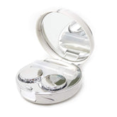 Honbay marble round contact lens case in rose gold – front view