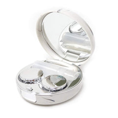 Honbay marble round contact lens case in rose gold – front view