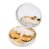Honbay marble round contact lens case with mirror in rose gold