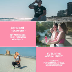 Close-up of 9 essential amino acids and L-Glutamine ingredients