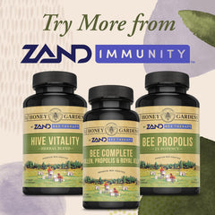 Honey Gardens ZAND Apitherapy-inspired blend box evokes natural wellness rituals.