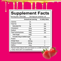 Single Shilajit honey stick with strawberry flavor for women