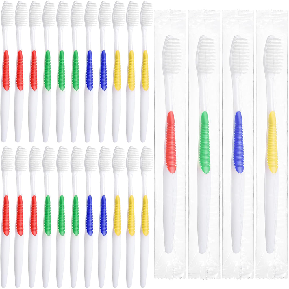 Honeydak 200-pack disposable toothbrushes in four colors