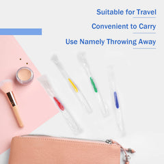 Travel-friendly hotel toiletries toothbrushes in clear packaging
