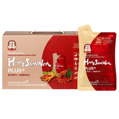 HongSamWon Plus product hero image showing box and pouches