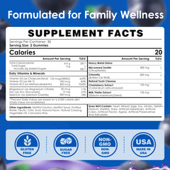 HONVOVAEY Zeolite Detox gummies blueberry flavor makes daily wellness tasty and convenient.