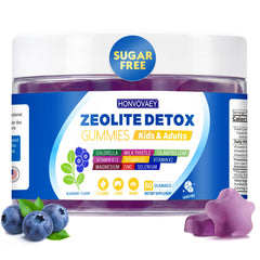 HONVOVAEY Zeolite Detox gummies front label highlight immune support and trusted quality.