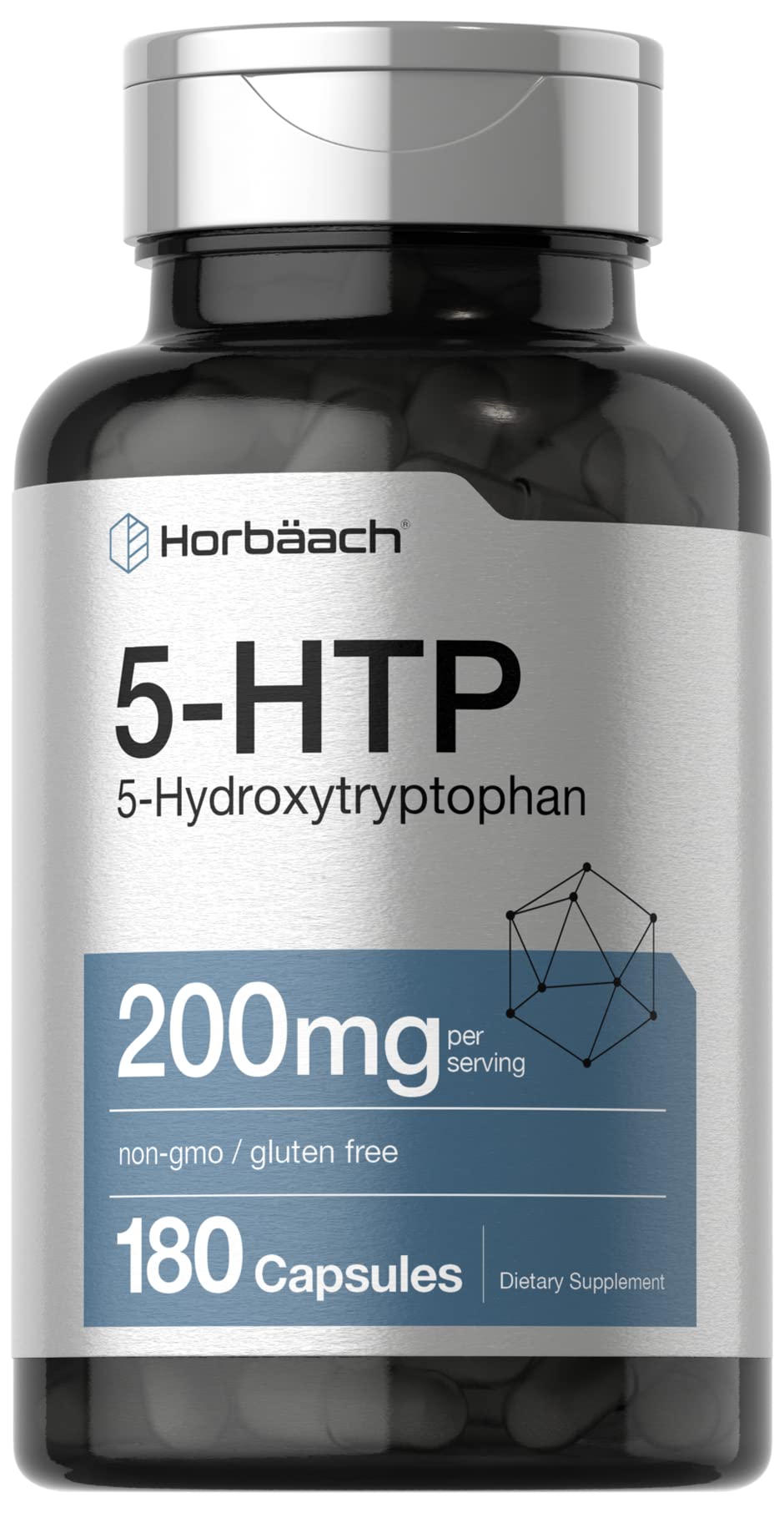 Horbäach 5-HTP 200mg bottle label