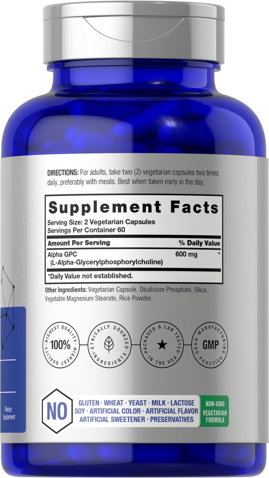 Horbäach Alpha GPC 600mg label