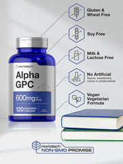 Ingredients panel for Horbaach Alpha GPC 600mg