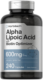 Horbäach Alpha Lipoic Acid 600mg bottle label