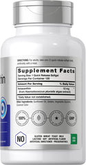 Label showing 12 mg Astaxanthin and 120 softgels