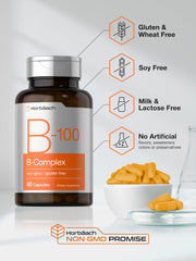 Gluten-free, wheat-free, lactose-free B-100 Complex packaging