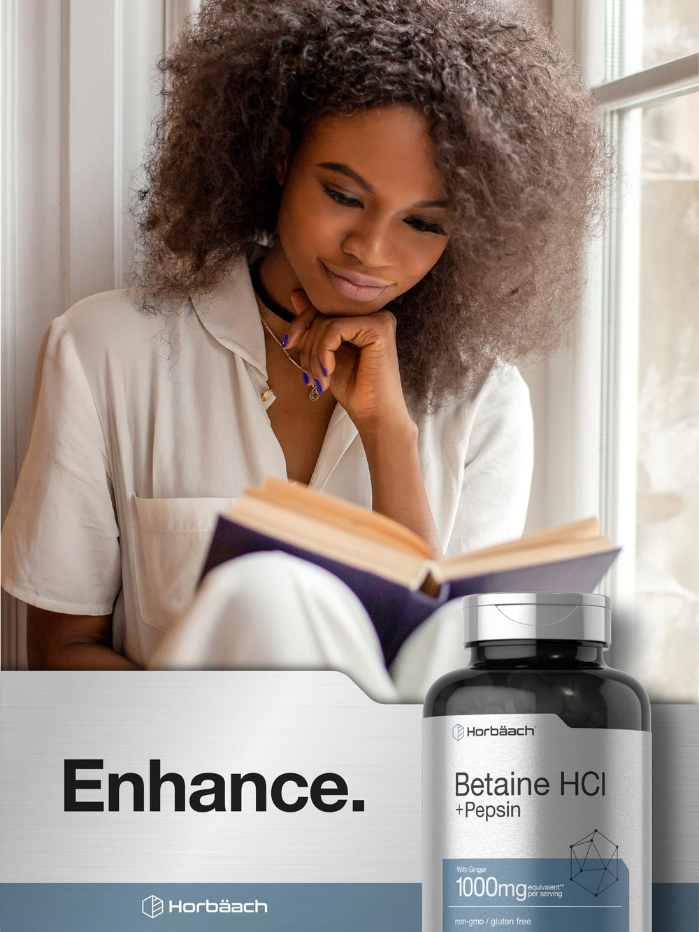 Bottle of Horbäach Betaine HCl with Pepsin – 250 tablets