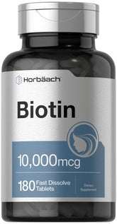 Horbäach Biotin 10000mcg fast-dissolve tablets bottle
