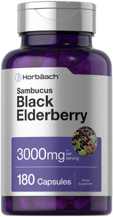 Horbaach Black Elderberry 180-count bottle with capsules