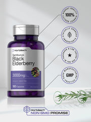 Nutritional information for Horbaach Black Elderberry 3000mg capsules