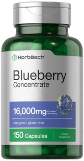 Horbäach Blueberry Extract Supplement bottle and label on white background