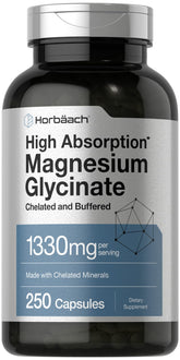 Horbäach Buffered Magnesium Glycinate bottle with 250 capsules