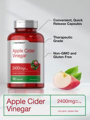 Horbäach capsules beside an apple suggesting natural fermented-apple source and purity