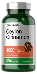 Horbäach Ceylon Cinnamon Capsules bottle front label