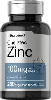 Horbäach Chelated Zinc 100 mg bottle label