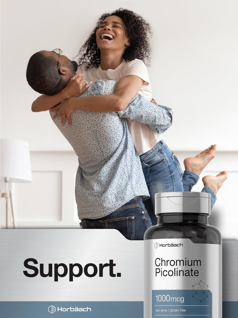 Ingredient panel featuring Chromium Picolinate 1000mcg