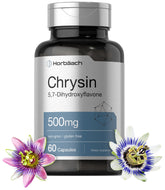 Horbäach Chrysin Supplement 500mg bottle with 60 capsules