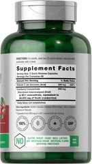 Horbäach Cranberry Concentrate Pills capsules inside bottle highlighting cranberry potency