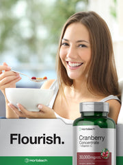 Horbäach Cranberry Concentrate label highlighting polyphenols from cranberry.