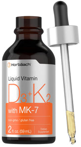 Horbäach Vitamin D3 K2 Liquid Drops bottle, 2 oz