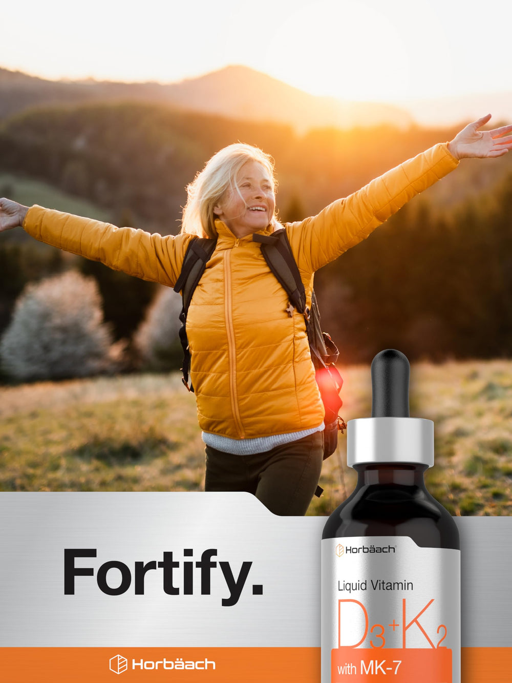 Dropper dispensing Vitamin D3 and K2 liquid