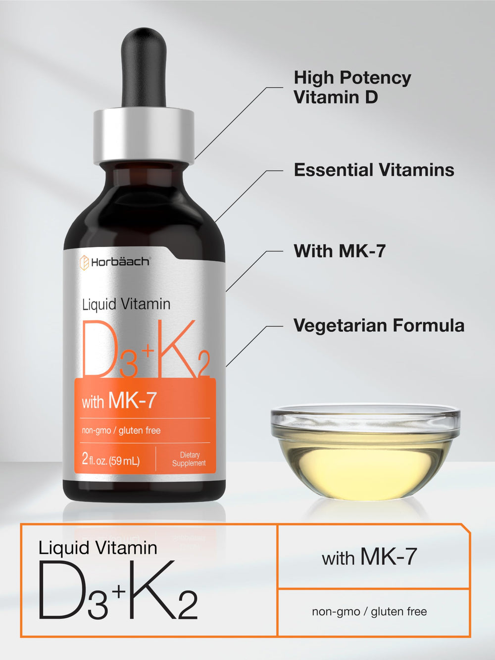 MK-7 and Vitamin D3 active ingredients illustration