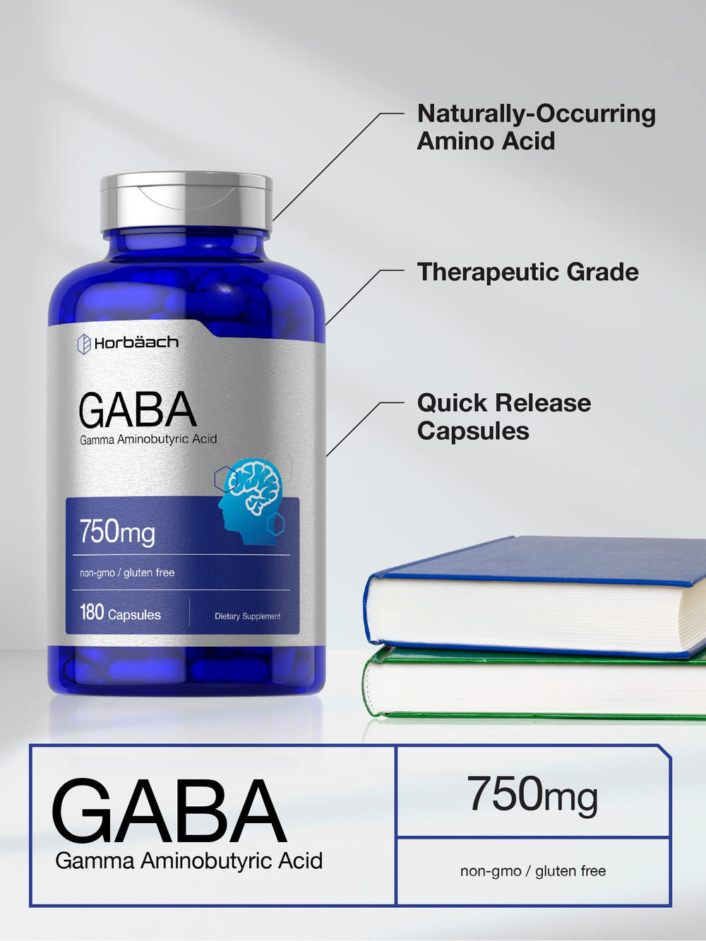 Close-up of GABA capsules