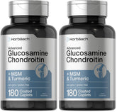 Horbäach Glucosamine Chondroitin with MSM & Turmeric – 180 Caplets (Pack of 2)