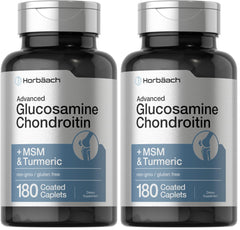 Horbäach Glucosamine Chondroitin with MSM & Turmeric – 180 Caplets (Pack of 2)
