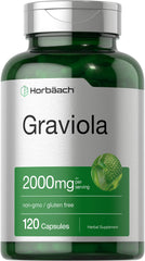 Horbäach Graviola Capsules bottle with 2000 mg per serving, 120-count