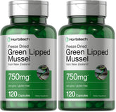 Horbäach Green Lipped Mussel 750 mg bottle – 120 capsules, New Zealand origin