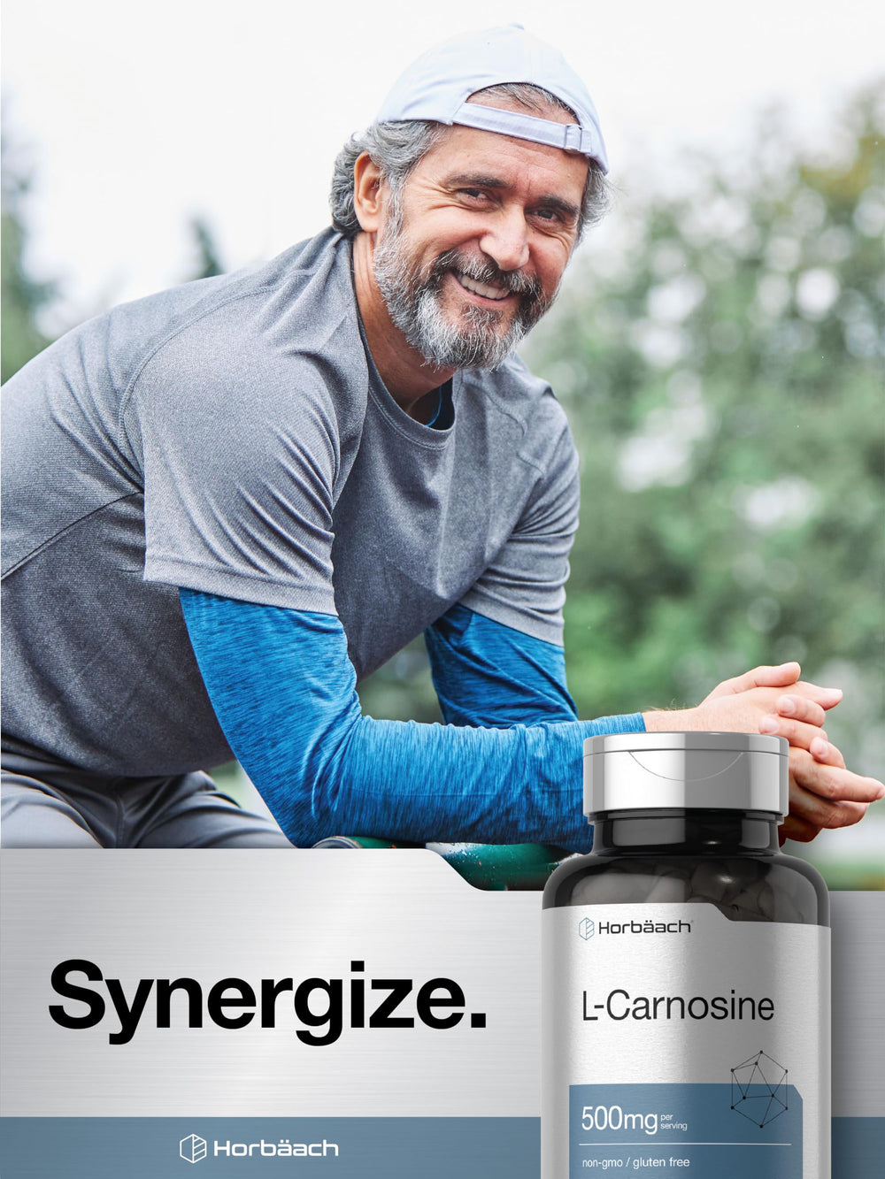 Close-up of L-Carnosine 500mg capsules for everyday use by Horbäach