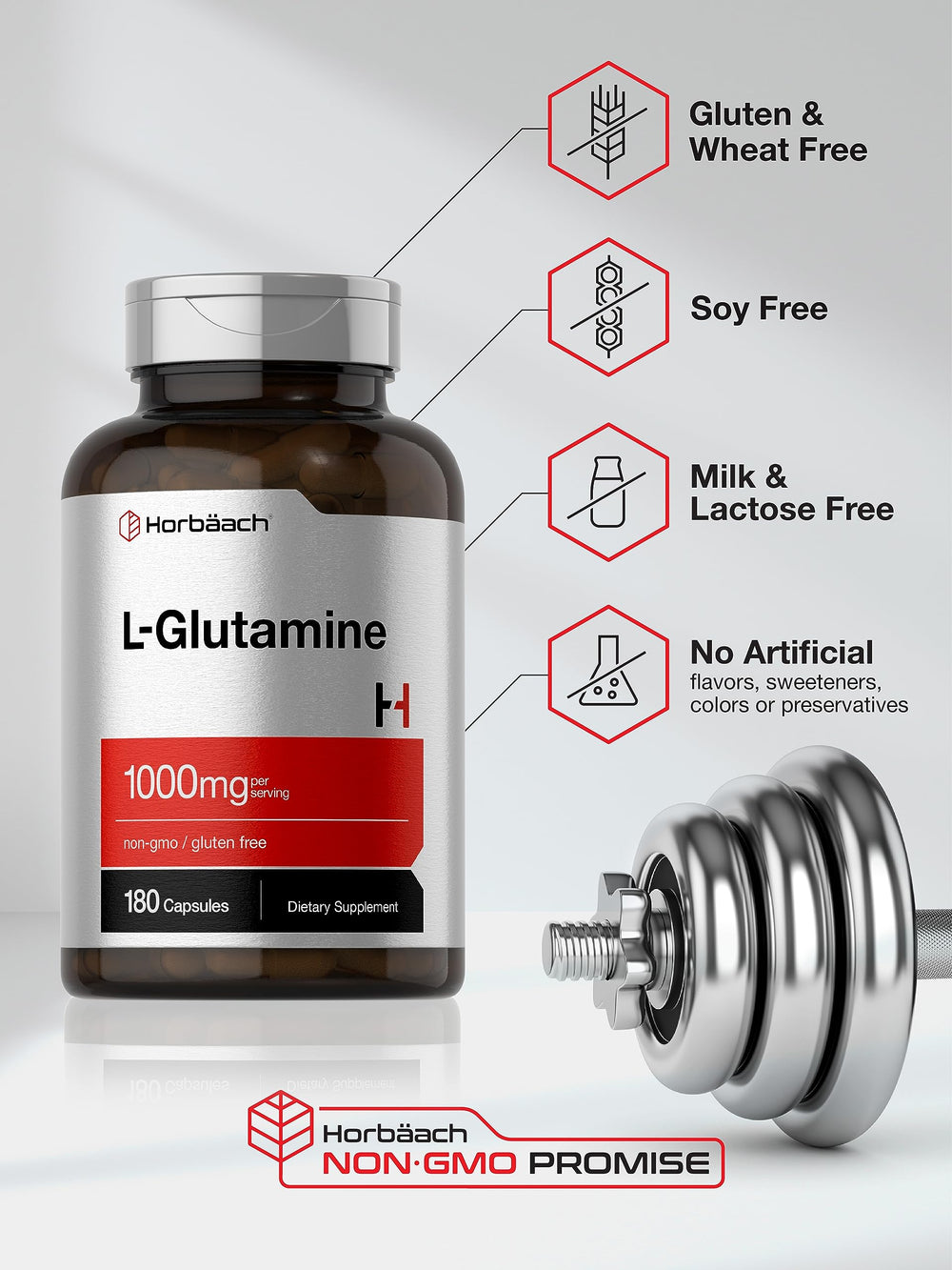 Serving size 1000 mg L-Glutamine per capsule illustration