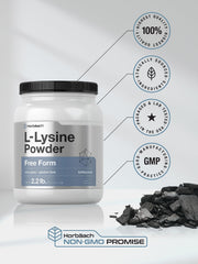 Front view of Horbaach L-Lysine Powder container