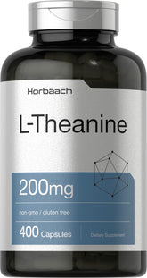 Horbaach L-Theanine 200mg bottle front label