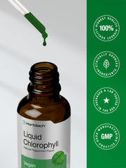 Box and bottle packaging of Horbäach Liquid Chlorophyll Drops