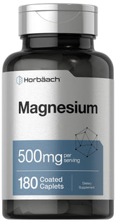 Horbäach Magnesium 500mg bottle with 180 vegetarian caplets